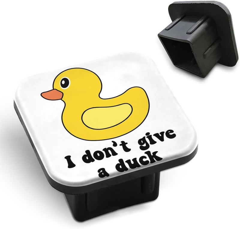 Tnomchey Funny Duck Hitch Receiver Cover 2" I Don't Give A Duck Happy Logo Cartoon Animal Trailer Hitch Cover Tube Cap Rubber Universal 2 Inch Receiver Plug Insert for Trucks Cars - Image 1